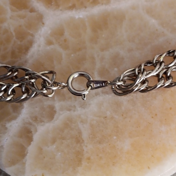 Gold Tone Double Strand Chained Necklace - Picture 8 of 12